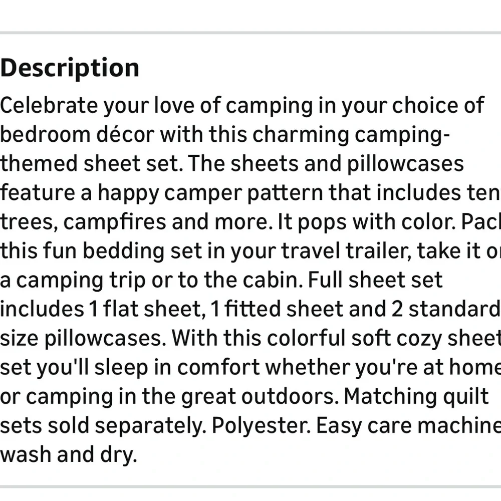 Kids Sheet Set-Campsite Retro Camp Print 3Pc. Set NAVY BLUE-TWIN